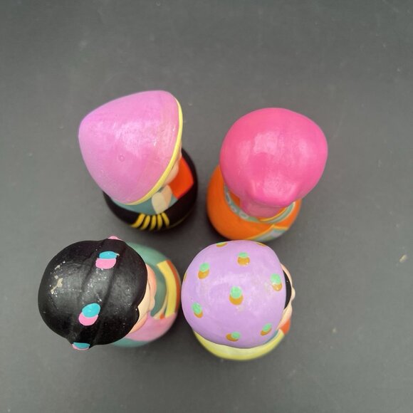 Vintage 3" Wuxi Huisang Clay Figurines Chinese Ladies set of 4 Handpainted. - Picture 5 of 14